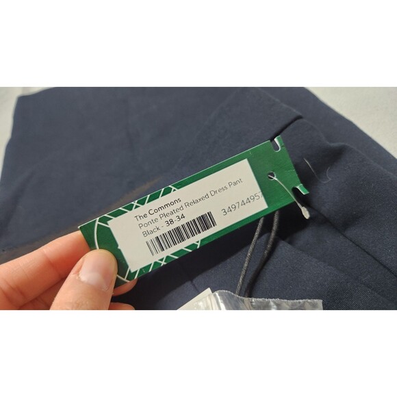 The Commons Men's Black 38X34 Ponte Pleated Relaxed Dress Pants NWT - Picture 6 of 11